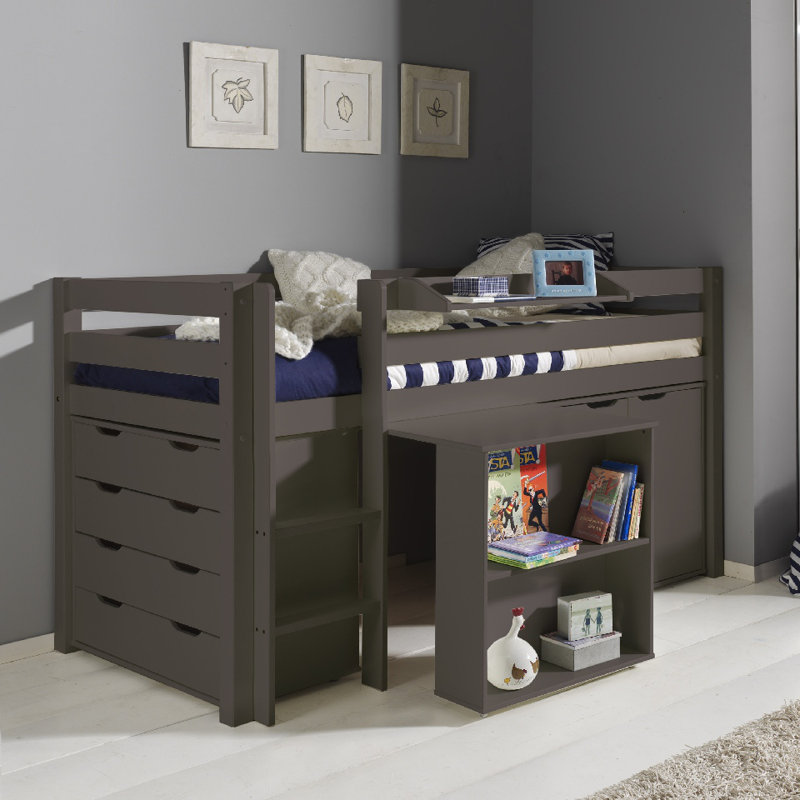 Vipack Pino European Single Mid Sleeper Bed with Desk and Chest of Drawers Wayfair.co.uk